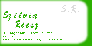 szilvia riesz business card